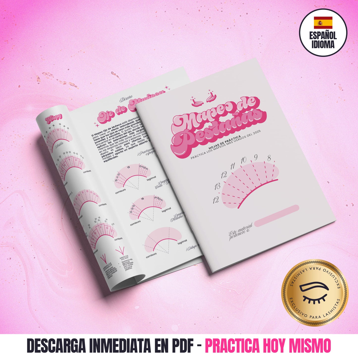 Hojas populares para mapping de pestañas en español, descarga inmediata en PDF con ejercicios fáciles y técnicas profesionales.
