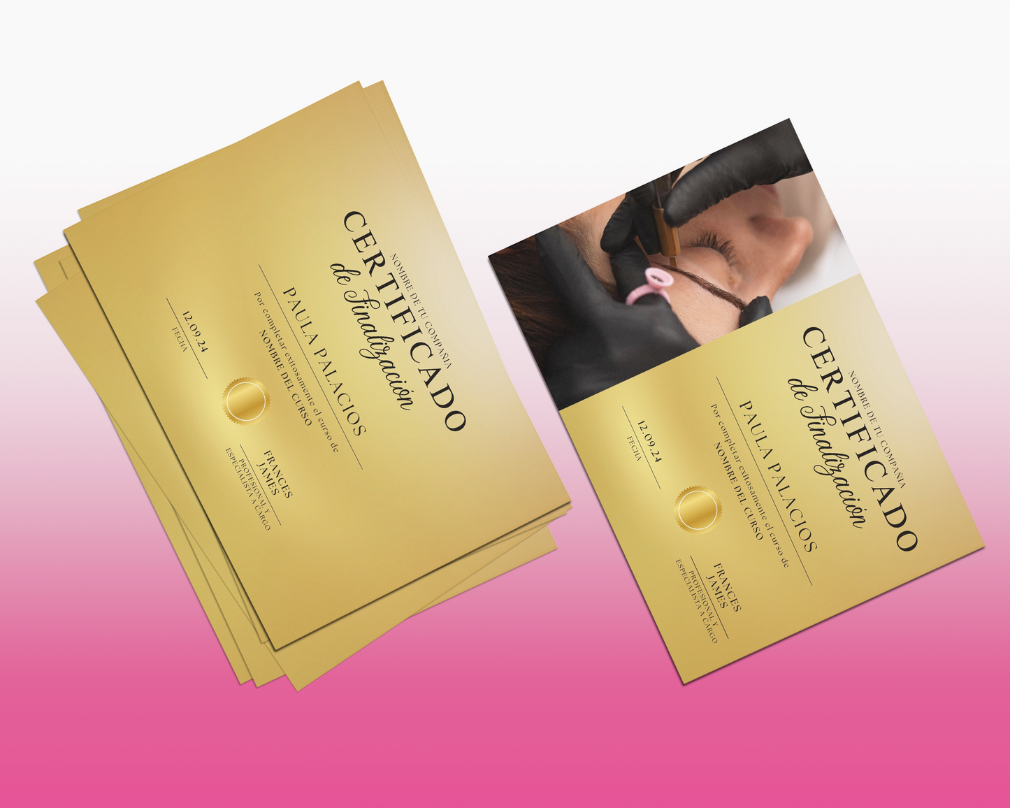 Plantilla Certificado de Participación Dorada en Canva