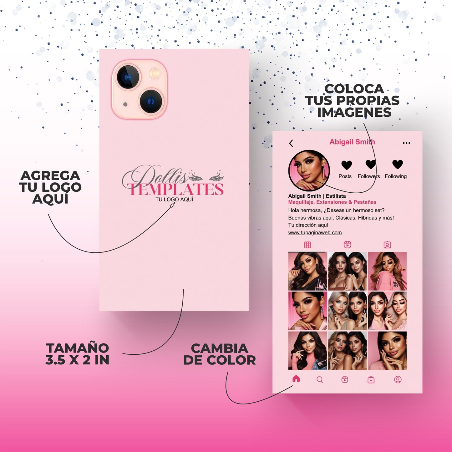 Plantilla Editable en Canva Tarjeta de Presentación Instagram 2024