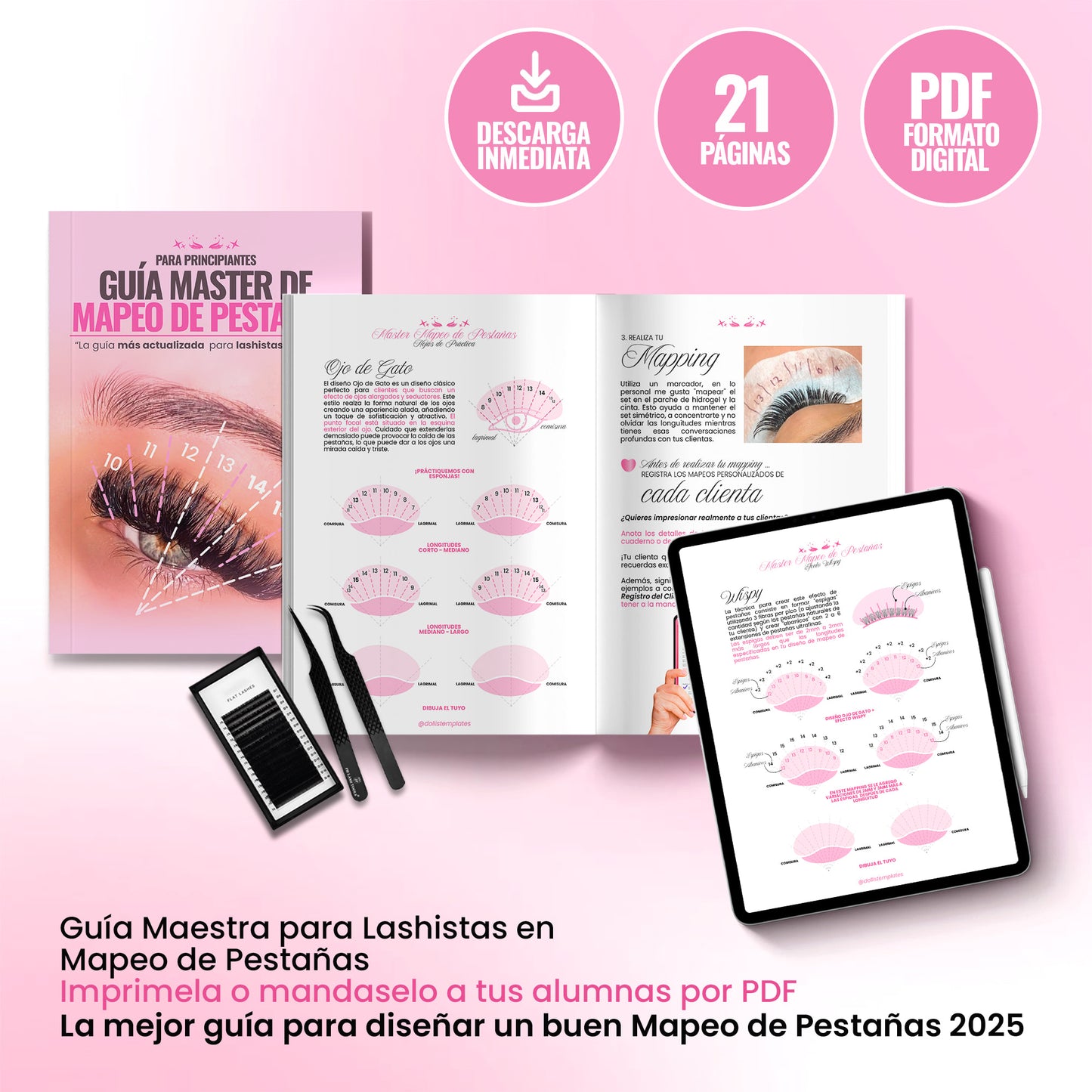 Guía Master de Mapeo de Pestañas para Lashistas Principiantes que quieran a realizar un excelente Mapeo de Pestañas desde 0 ¡Descarga fácil!