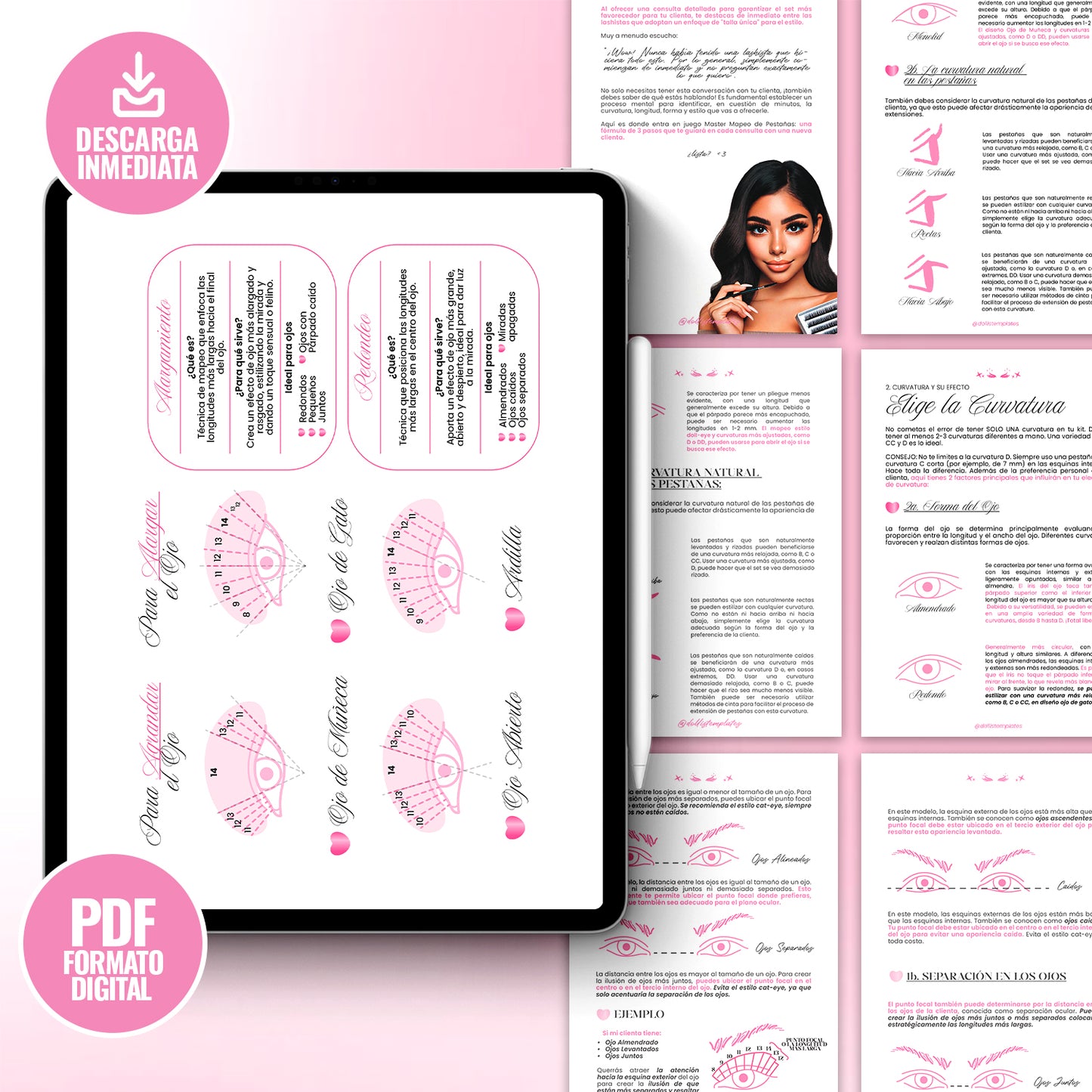 Guía Master de Mapeo de Pestañas para Lashistas Principiantes que quieran a realizar un excelente Mapeo de Pestañas desde 0 ¡Descarga fácil!
