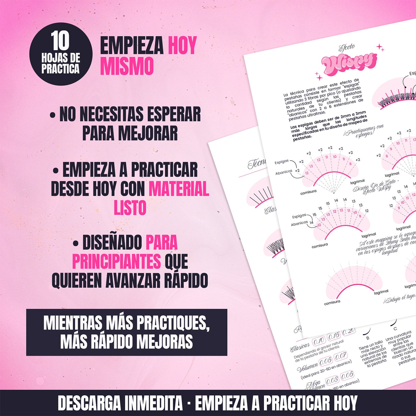 Hojas de práctica de mapeo de pestañas PDF para principiantes con diseños y ejercicios