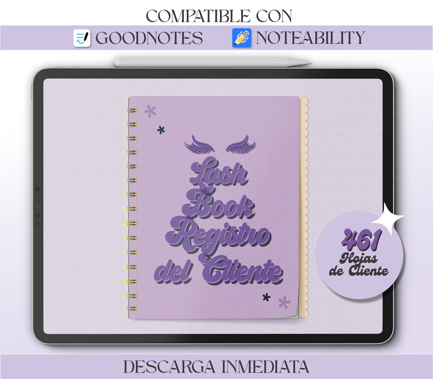 Paquete de Libros Digitales de Registro para Lashistas Profesionales | 3 Presentaciónes Diferentes