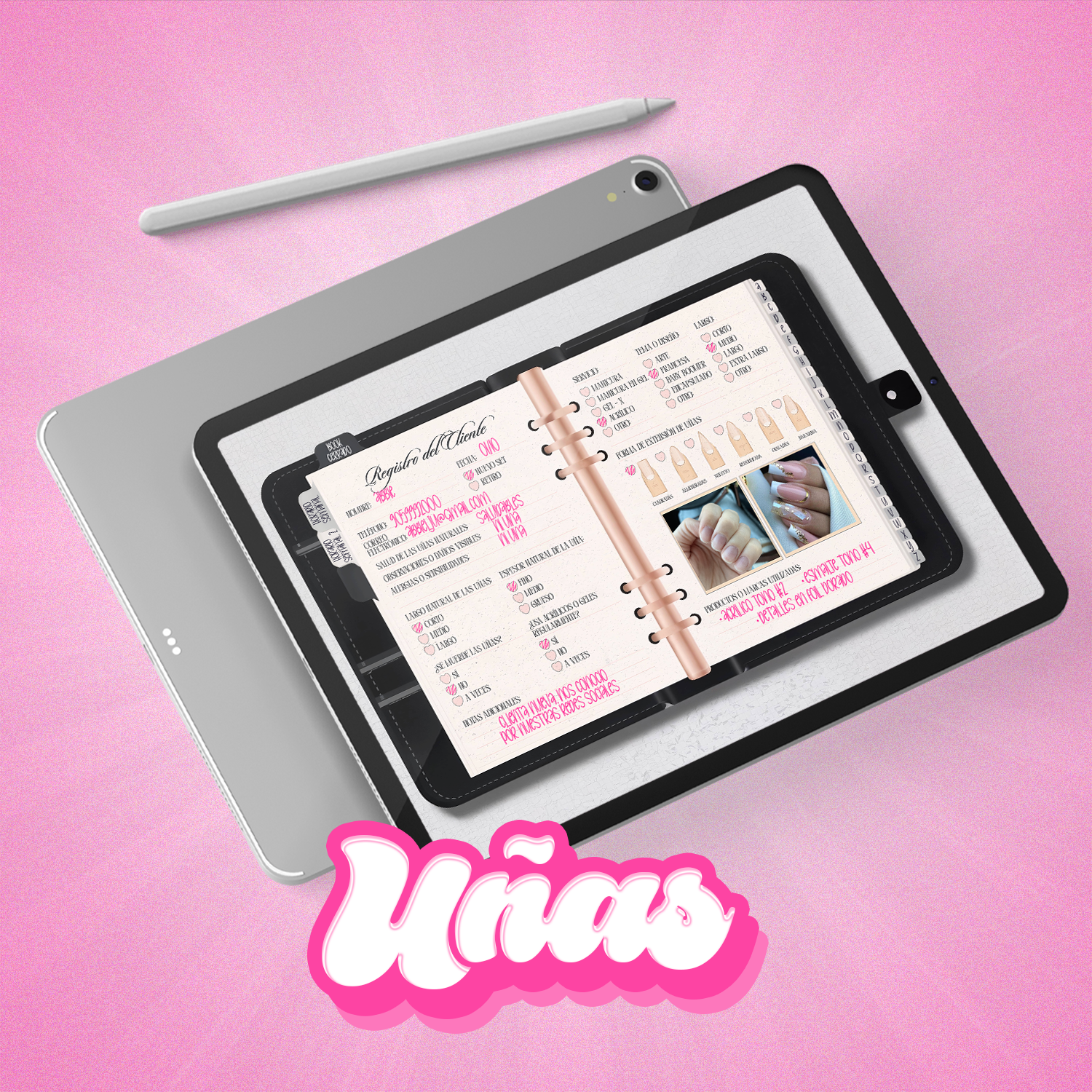 Colección Todo sobre Uñas de Dollis Templates – Productos digitales para manicuristas profesionales: libros, planners y formularios interactivos.