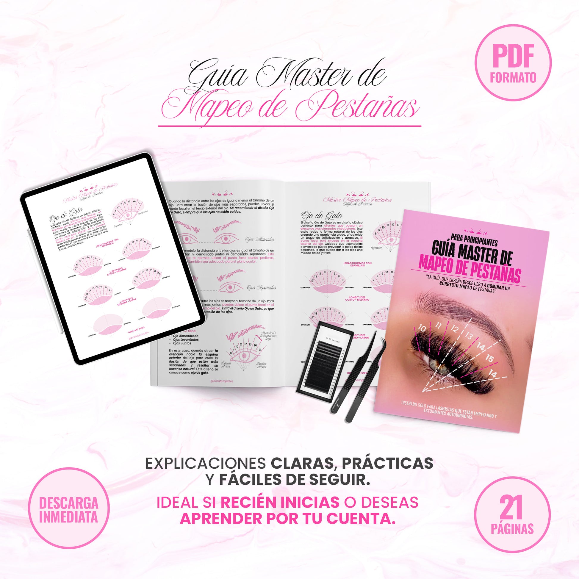 Guía Master de Mapeo de Pestañas para Lashistas Principiantes que quieran a realizar un excelente Mapeo de Pestañas desde 0 ¡Descarga Inmediata!