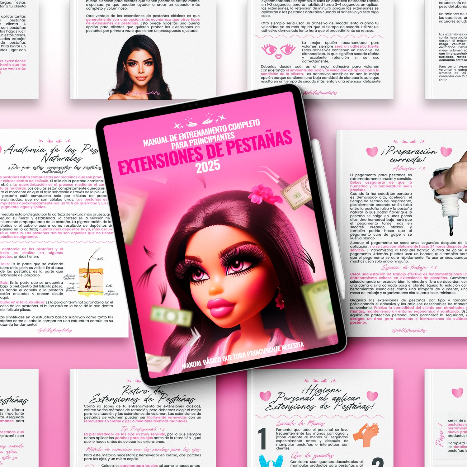 Producto digital para Lashistas Principiantes. Nuevo Manual de Entrenamiento de Extensiones de Pestañas 2025 ¡Descarga Inmediata!