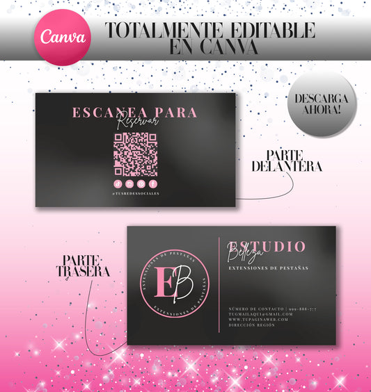 Plantilla Editable en Canva Tarjeta de Presentación Instagram 2024