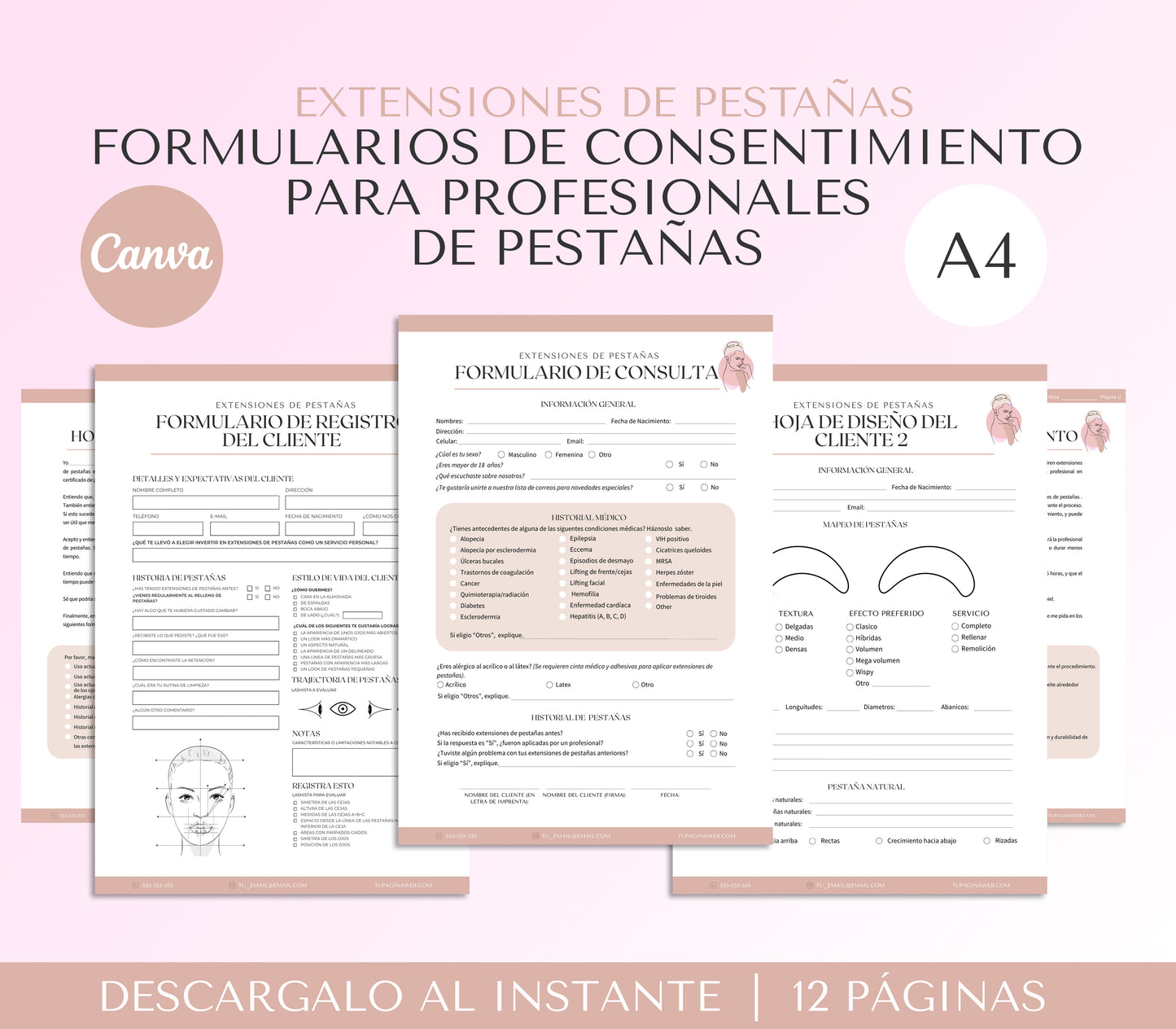 Formularios de Consentimiento de Extensiones de Pestañas Editables en Canva