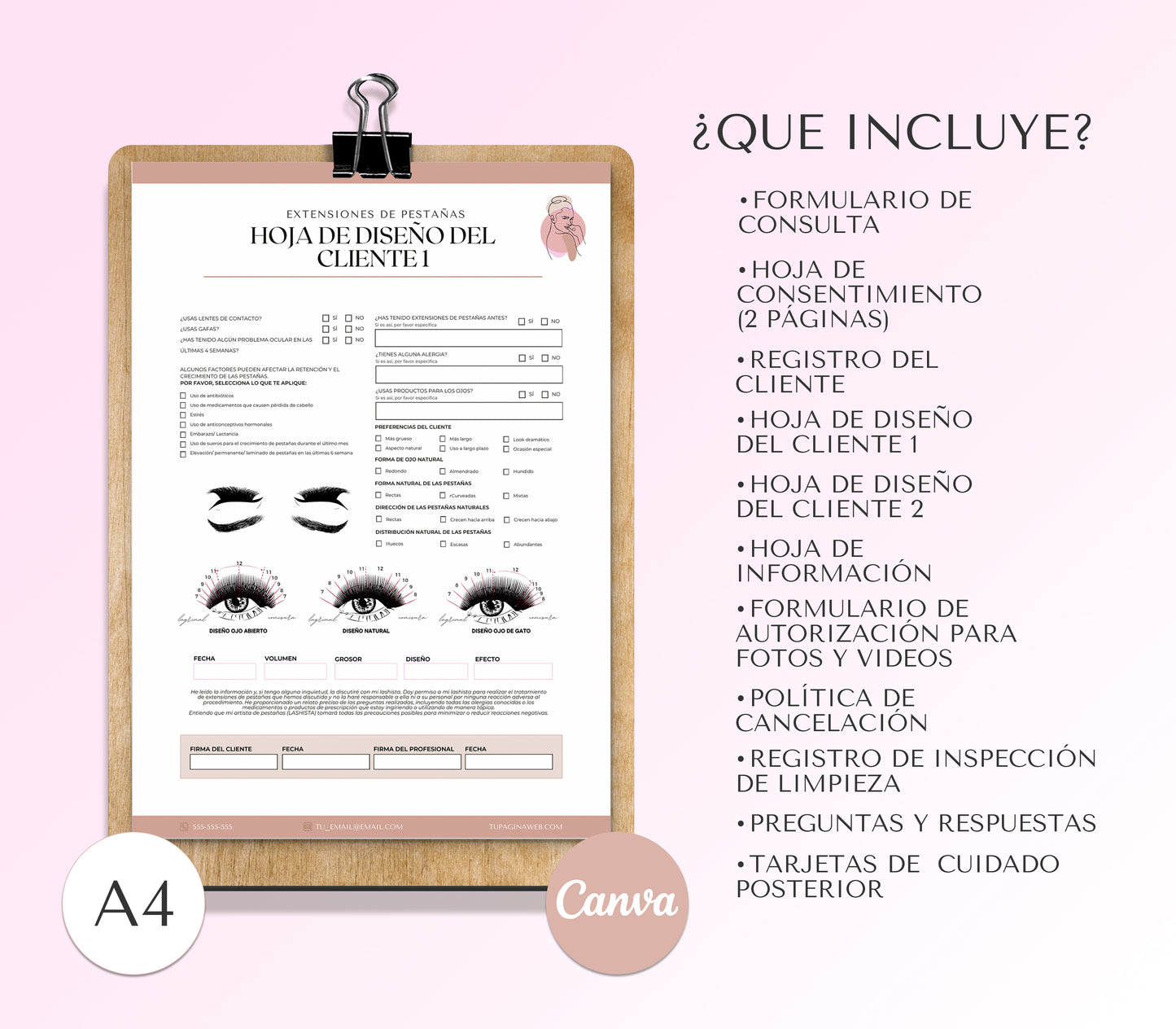 Formularios de Consentimiento de Extensiones de Pestañas Editables en Canva