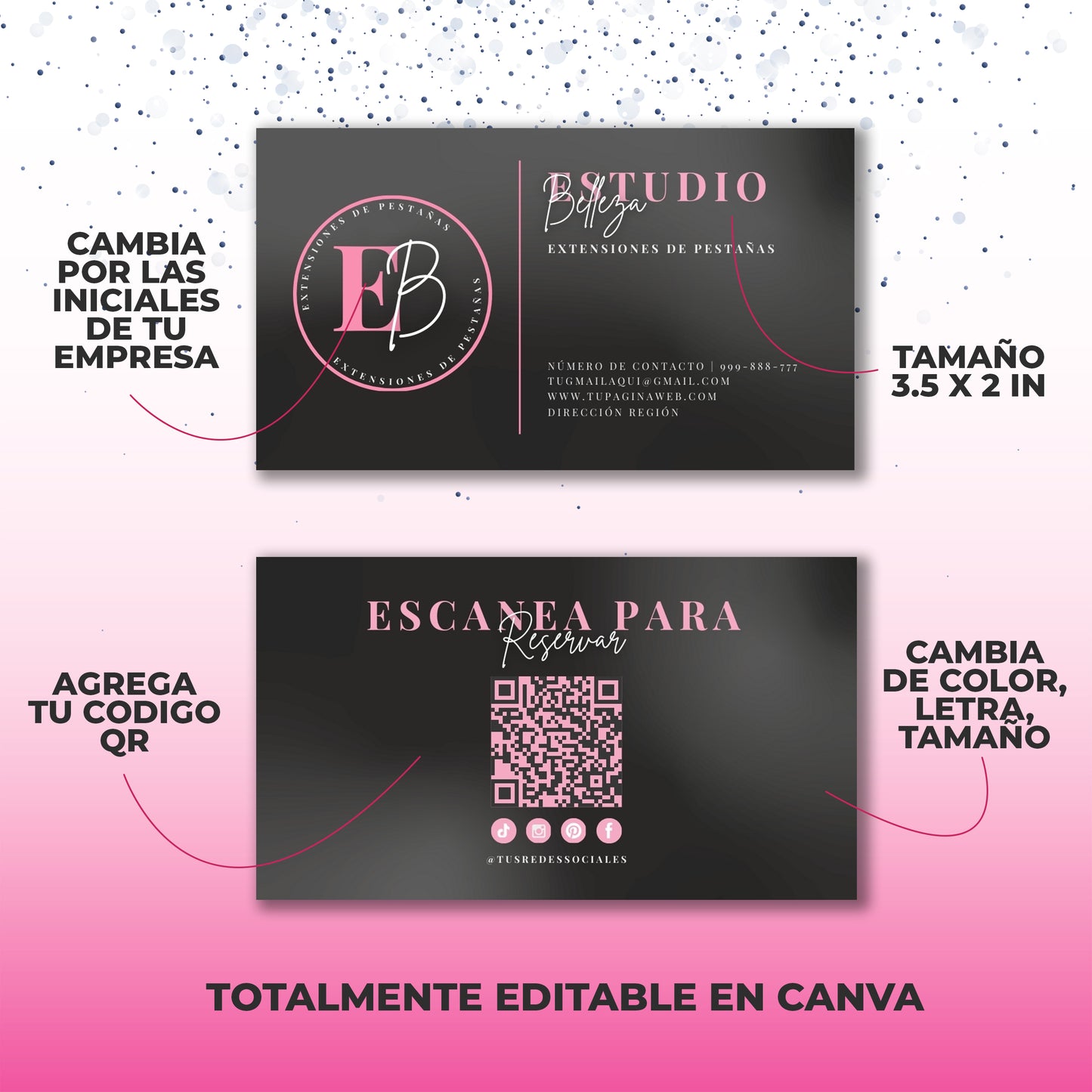 Plantilla Editable en Canva Tarjeta de Presentación Instagram 2024