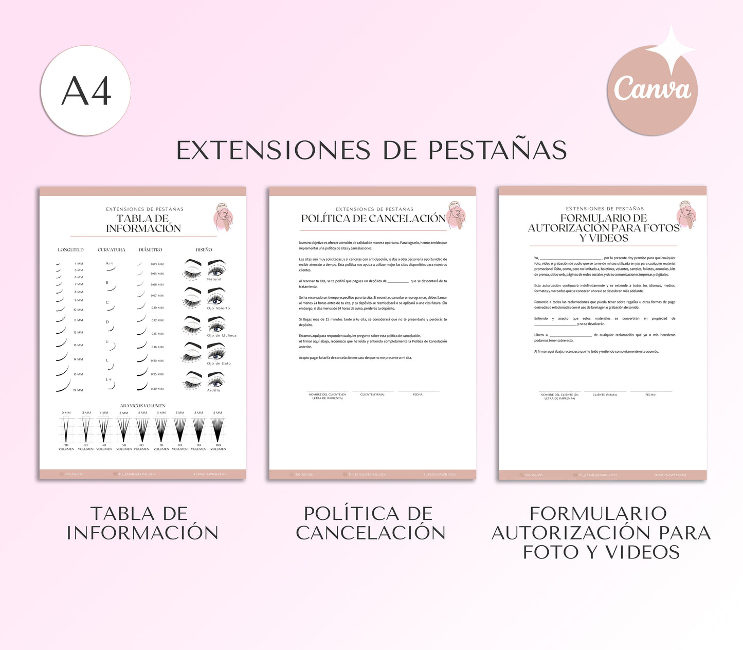 Formularios de Consentimiento de Extensiones de Pestañas Editables en Canva