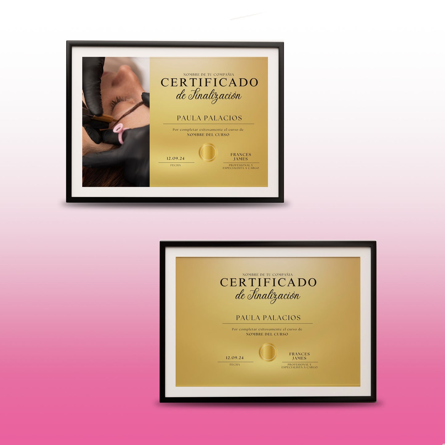 Plantilla Certificado de Participación Dorada en Canva