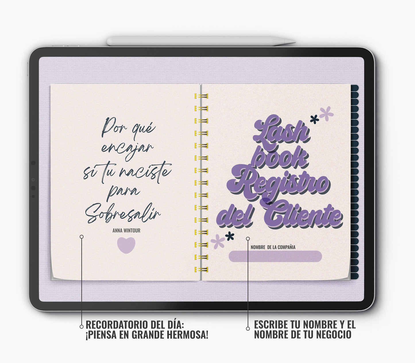 Lash Book de Registro de Clientas – Planner para Lashistas Profesionales