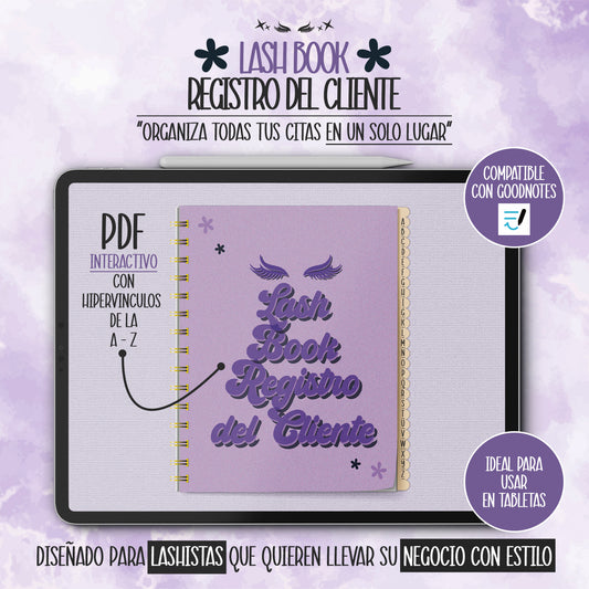 Lash Book de Registro de Clientas – Planner para Lashistas Profesionales