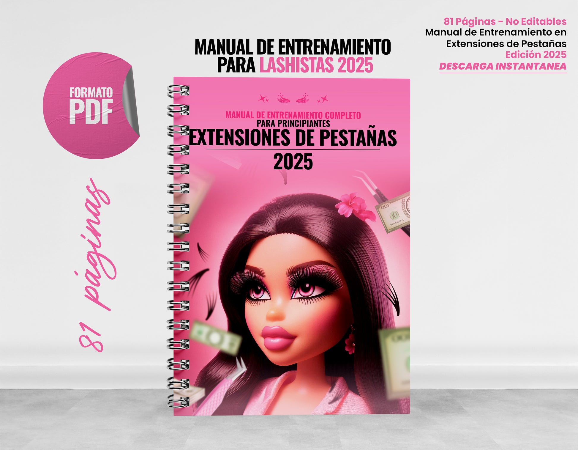 Manual Profesional de Entrenamiento de Extensiones de Pestañas para Principiantes Edición 2025