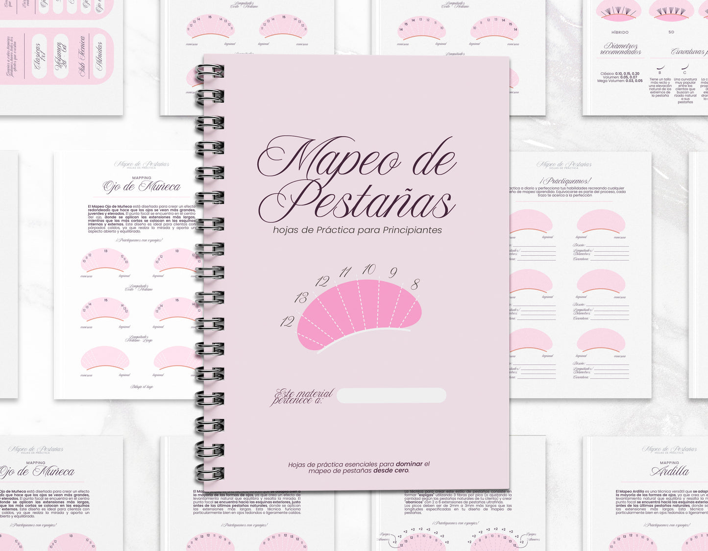 Manual de Entrenamiento - Hojas de Práctica de Mapeo - Lash Book Registro de Cliente
