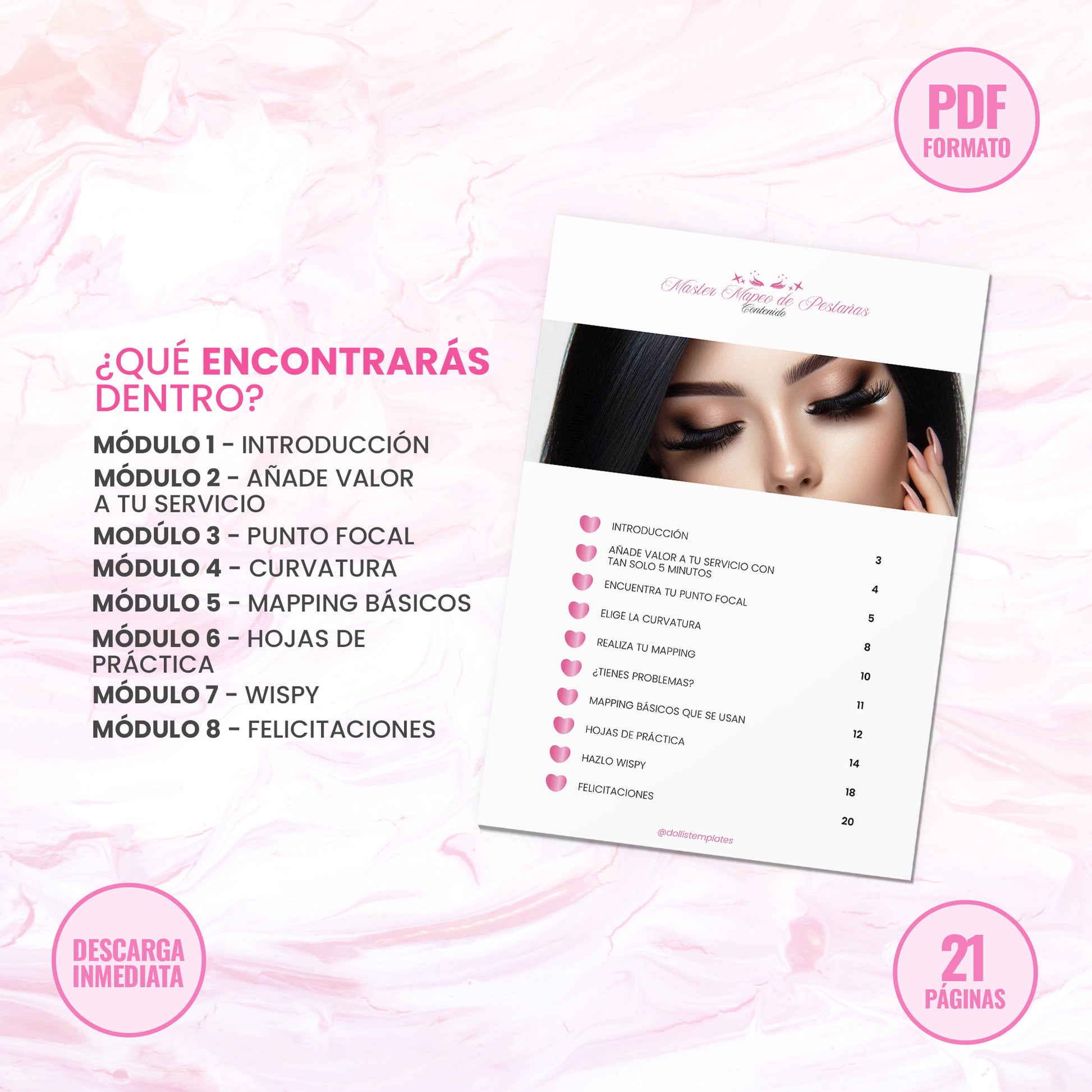 Guía Master de Mapeo de Pestañas para Lashistas Principiantes que quieran a realizar un excelente Mapeo de Pestañas desde 0 ¡Descarga inmediata!