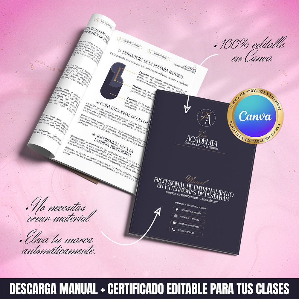 Kit de Entrenamiento Luxury Extensiones de Pestañas | Editable Canva ...