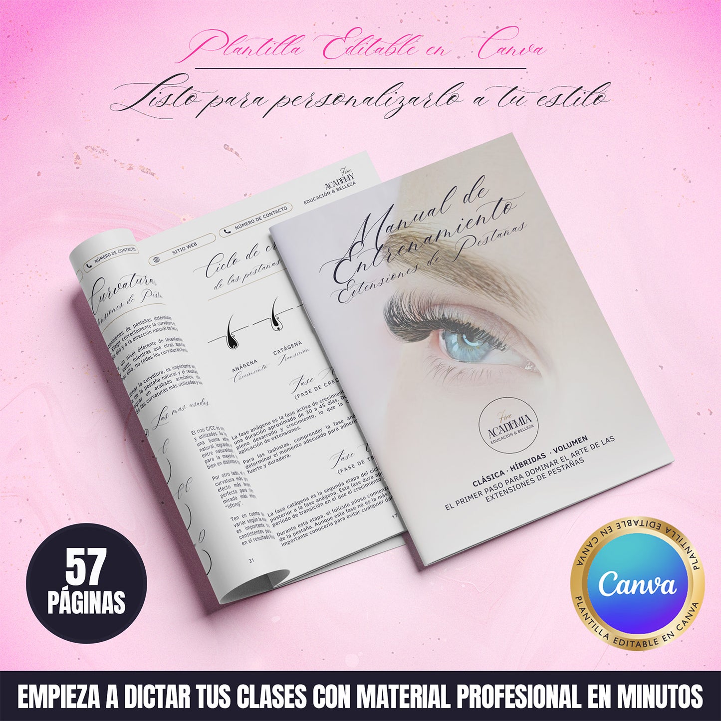 Manual de Entrenamiento Profesional para Academias y Educadoras ∙ Plantilla Editable en Canva