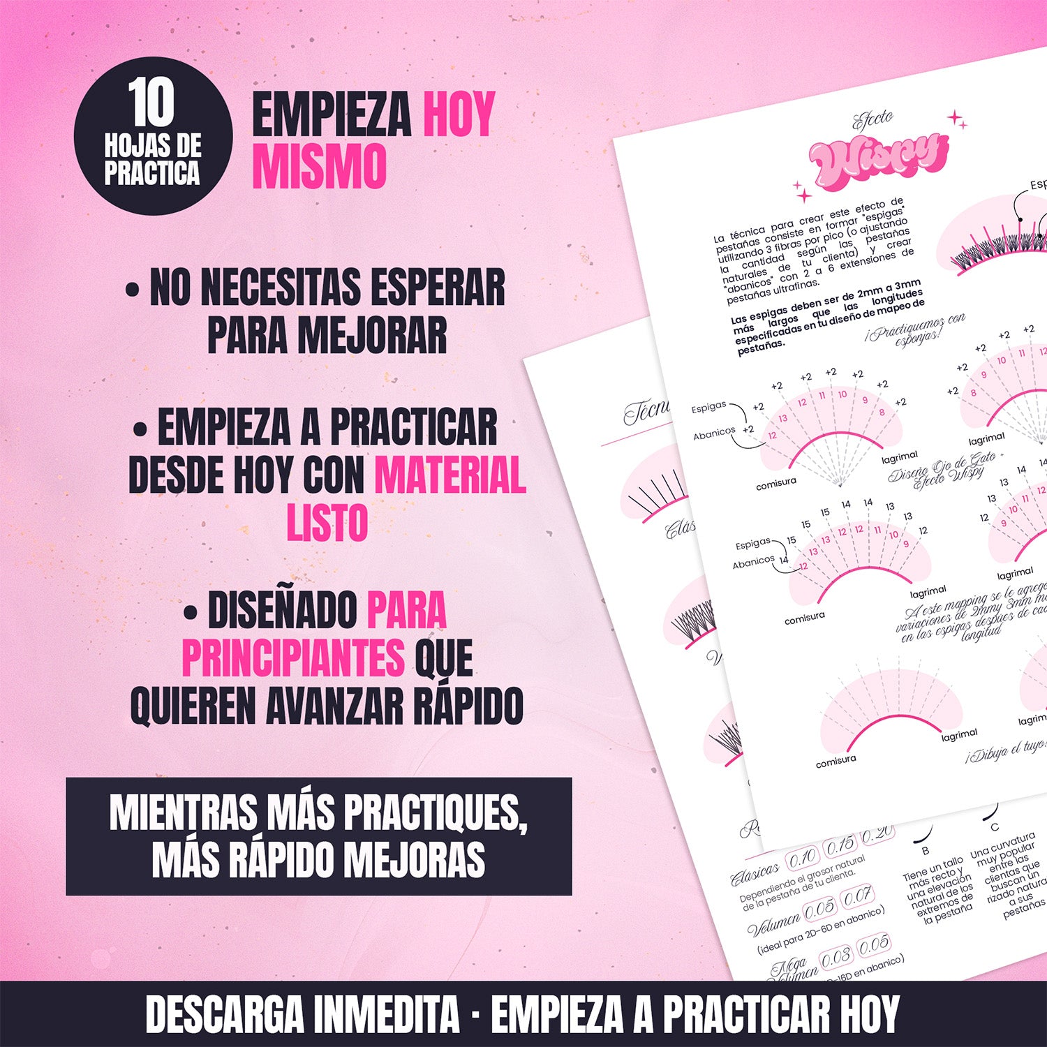 Hojas de práctica de mapeo de pestañas PDF para principiantes con diseños y ejercicios
